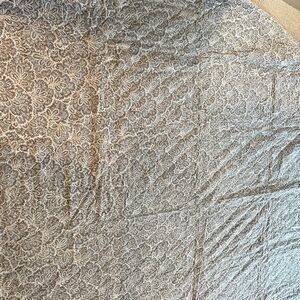Pottery Barn Gray Floral Quilt